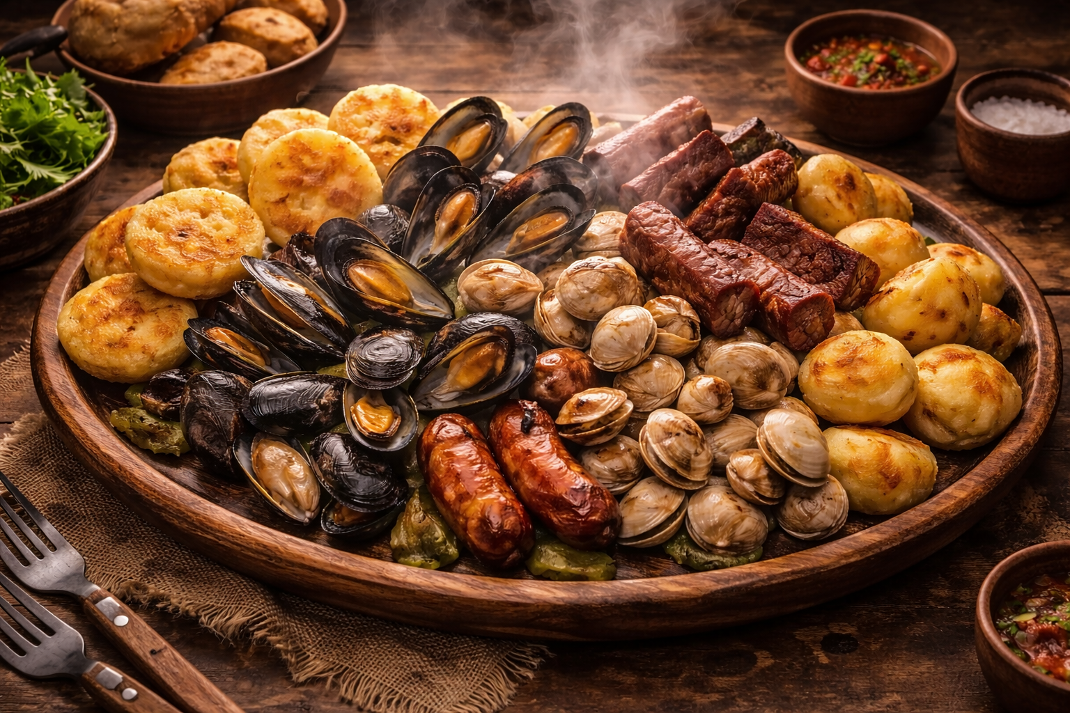 Curanto chilote servido